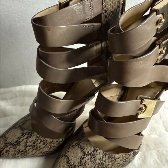 MARCIANO Leather Python Snake Print Booties - Picture 7 of 11